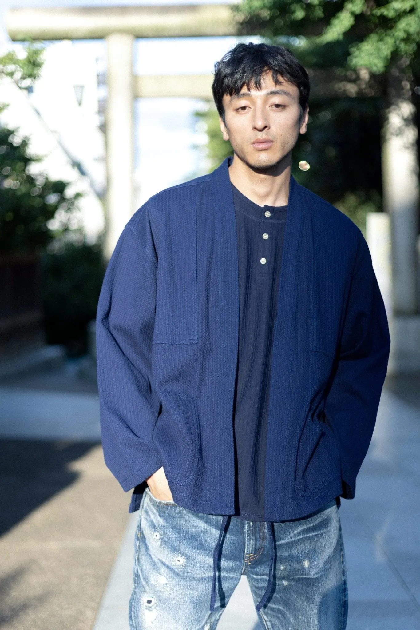 紺桔梗染夕立雨羽織 Konkikyou Yuudachi Haori