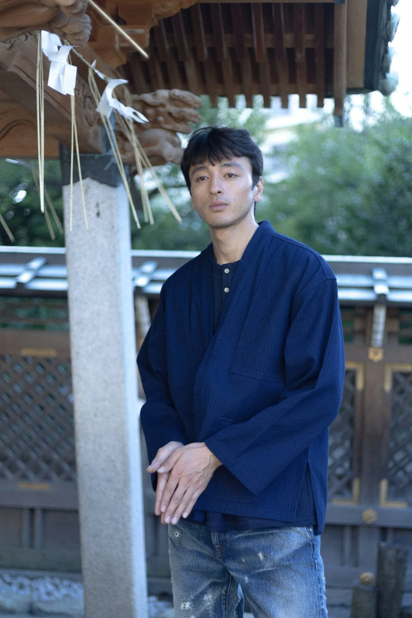紺桔梗染夕立雨羽織 Konkikyou Yuudachi Haori
