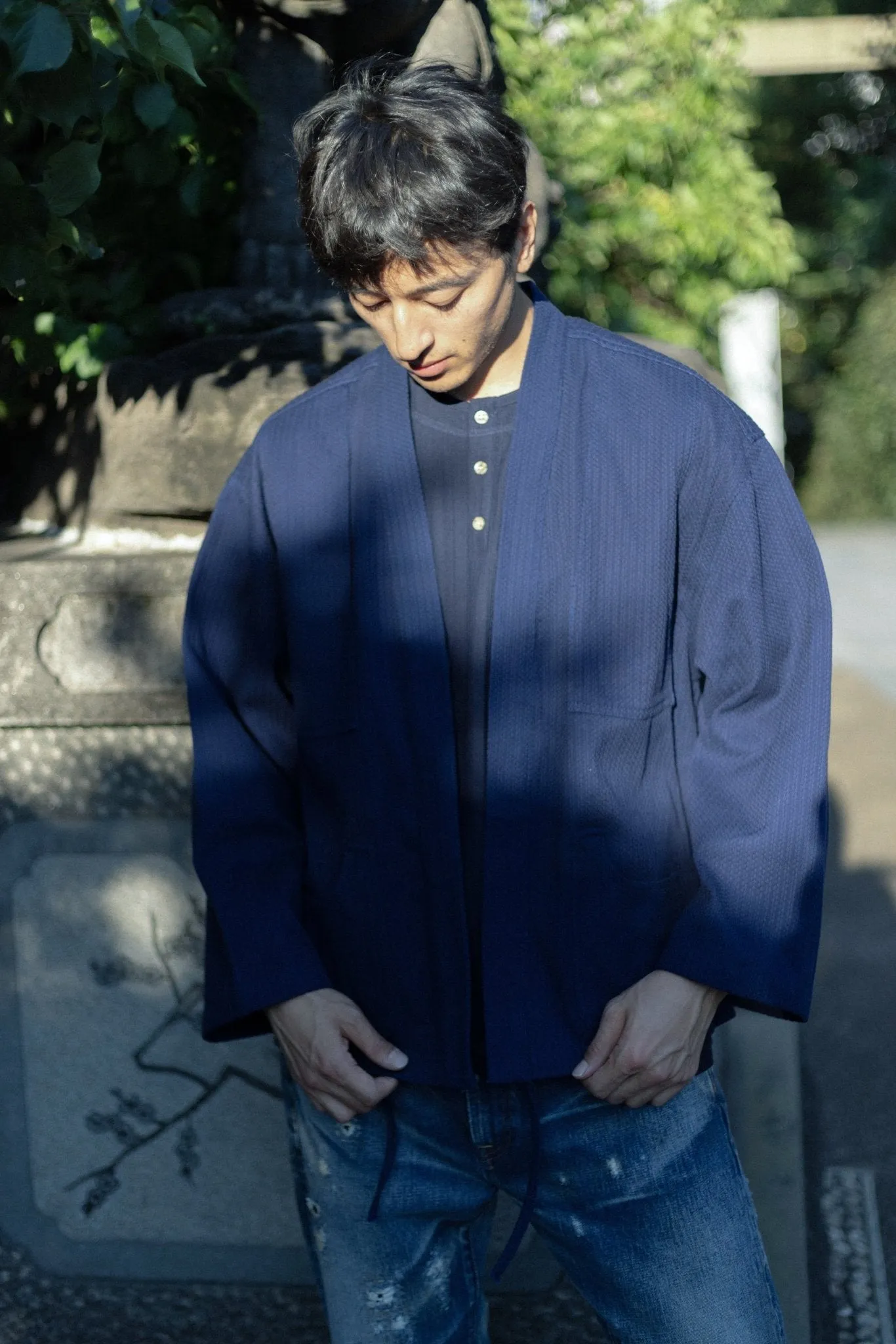 紺桔梗染夕立雨羽織 Konkikyou Yuudachi Haori