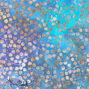 115" Wide Batik - Gardenista Vine - Lake
