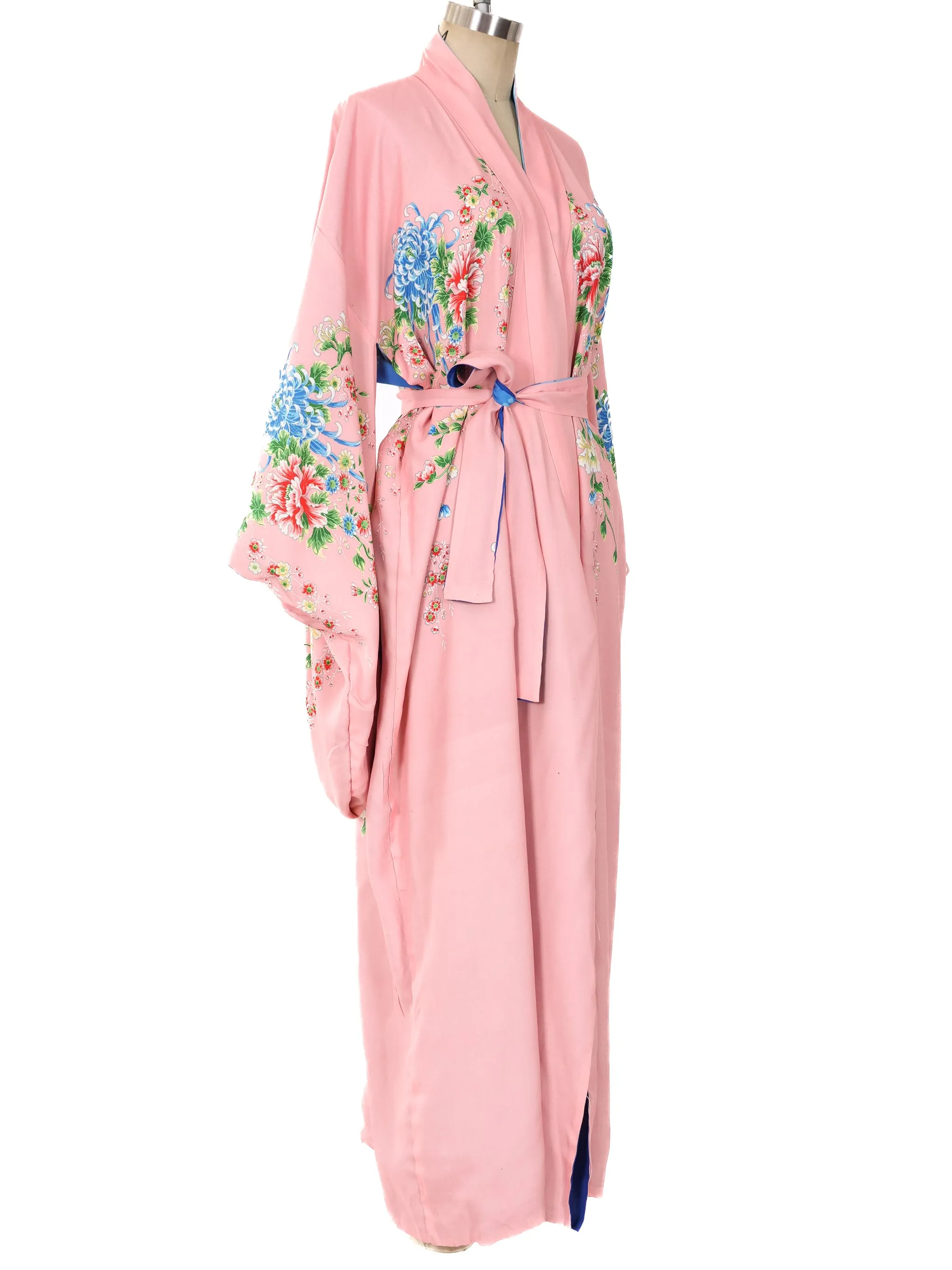 1920's Reversible Floral Kimono Robe