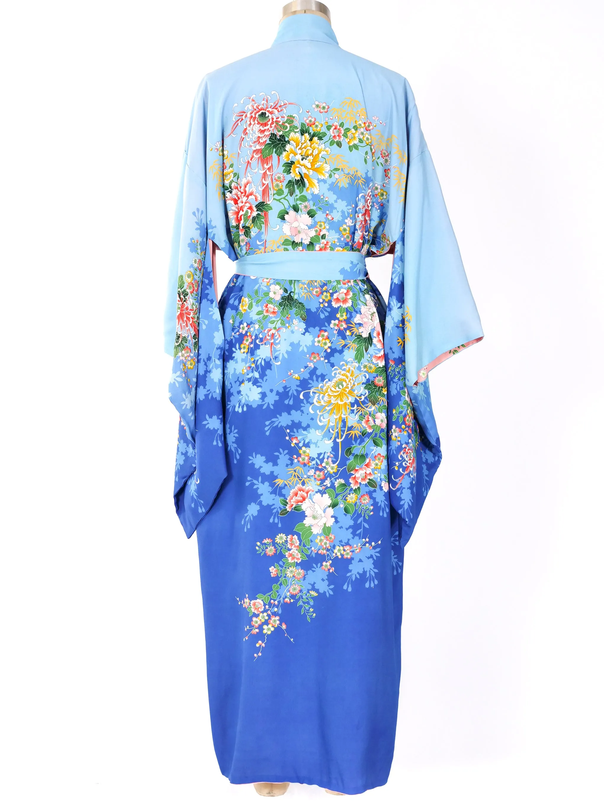 1920's Reversible Floral Kimono Robe