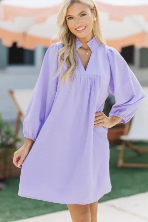 Above And Beyond Lavender Textured Shift Dress