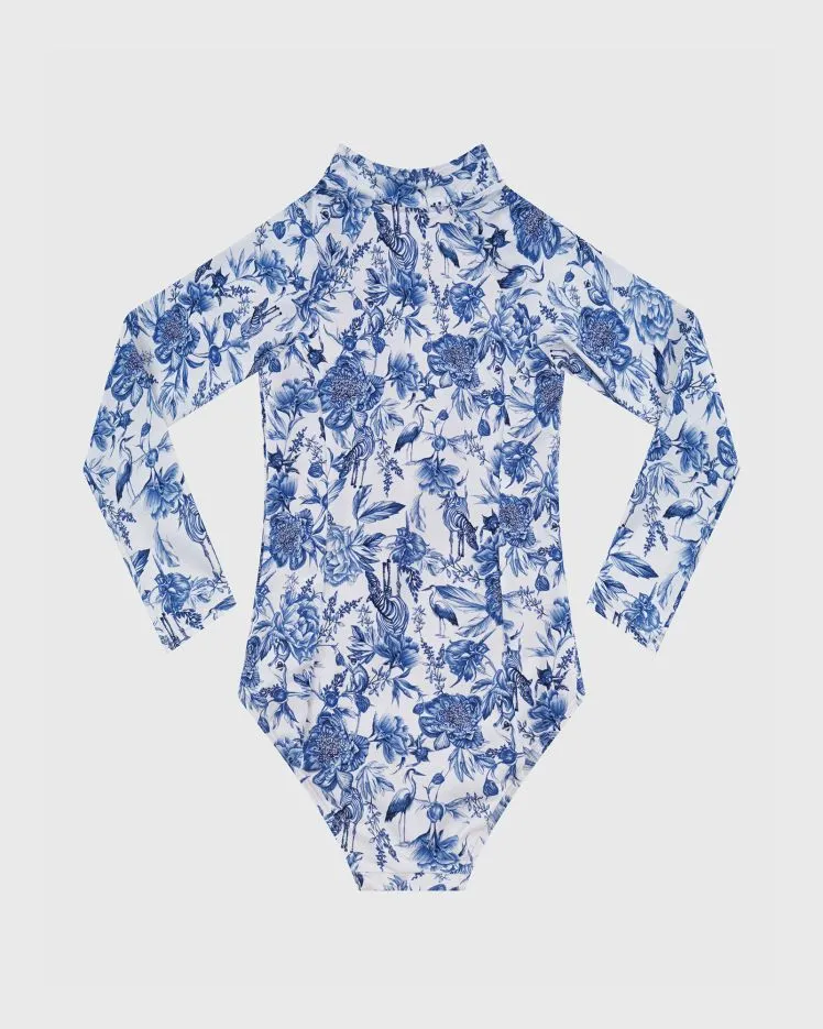 Aqua Blu Girls Long Sleeve One Piece - Azalea