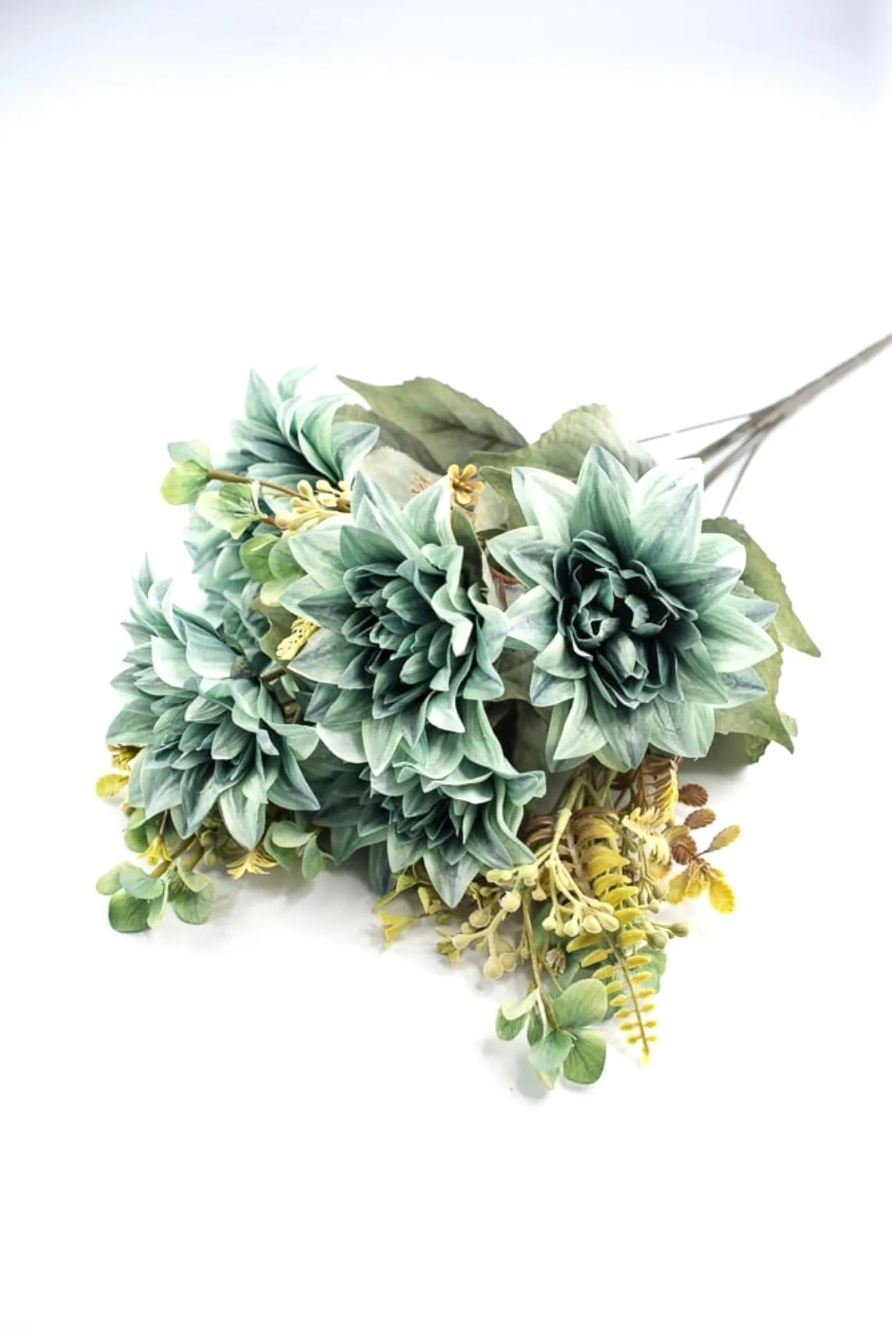 Artificial Dahlia mixed bush - minty green