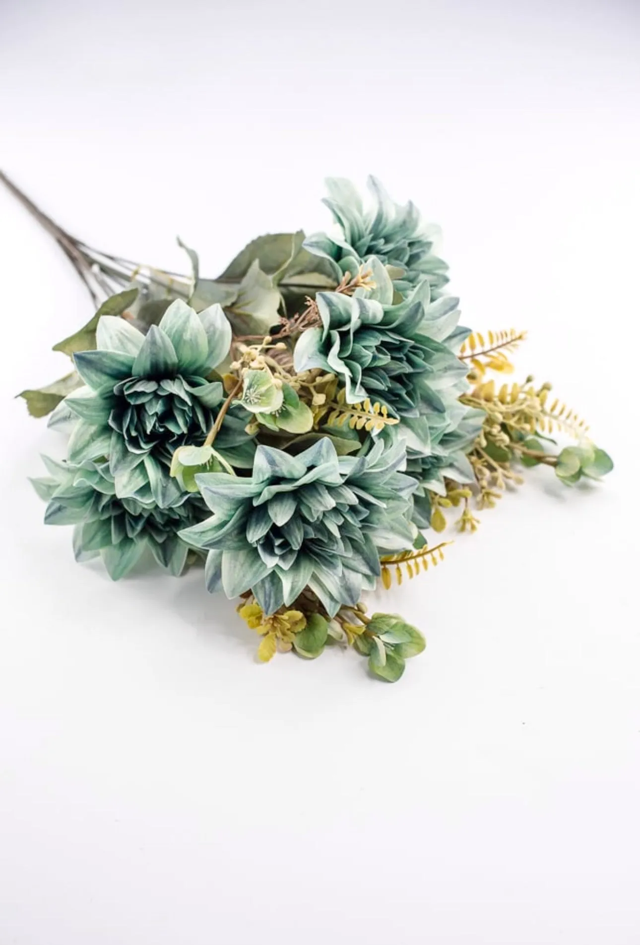 Artificial Dahlia mixed bush - minty green