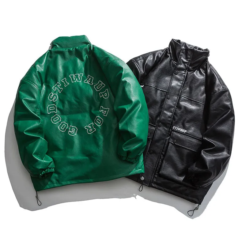 AYWSTER STIWAUPS FAUX LEATHER HIGH NECK JACKET