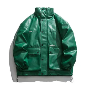 AYWSTER STIWAUPS FAUX LEATHER HIGH NECK JACKET