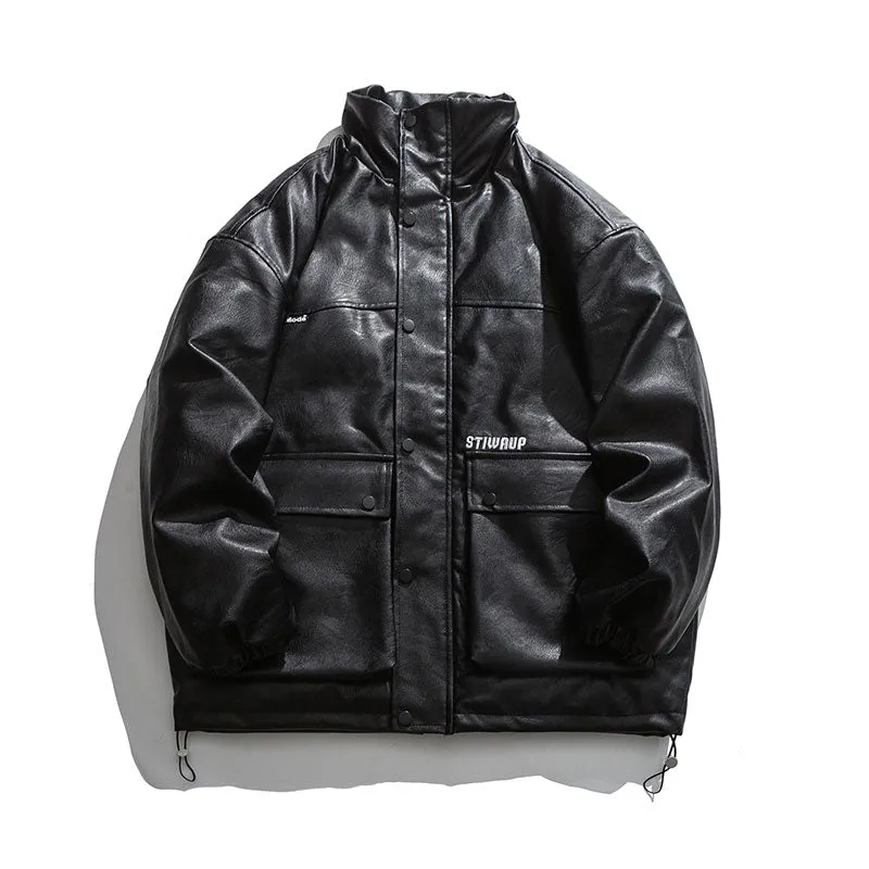 AYWSTER STIWAUPS FAUX LEATHER HIGH NECK JACKET