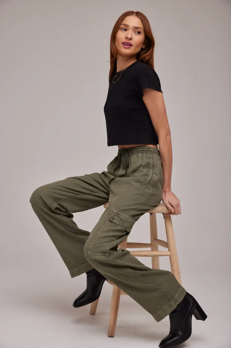 Bella Dahl Cargo Pant in Herb Green