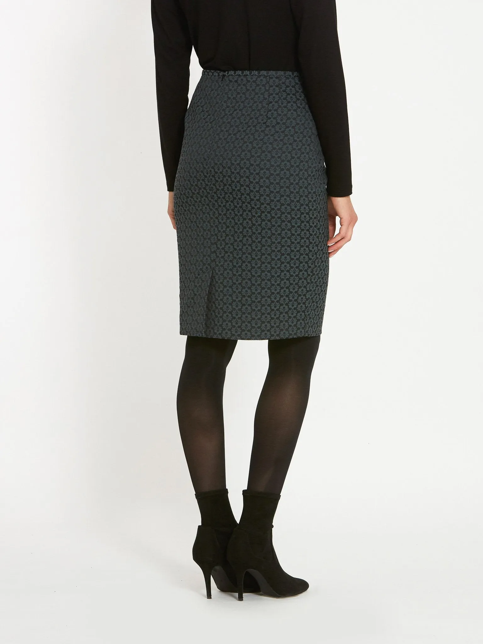 Beth Grey Jacquard Skirt