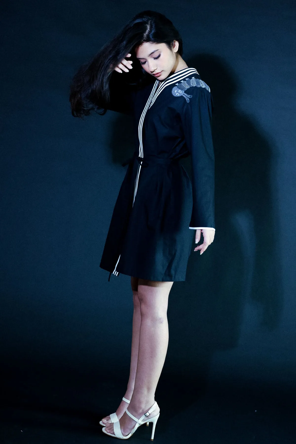 Black Embroidered Kantha Jacket