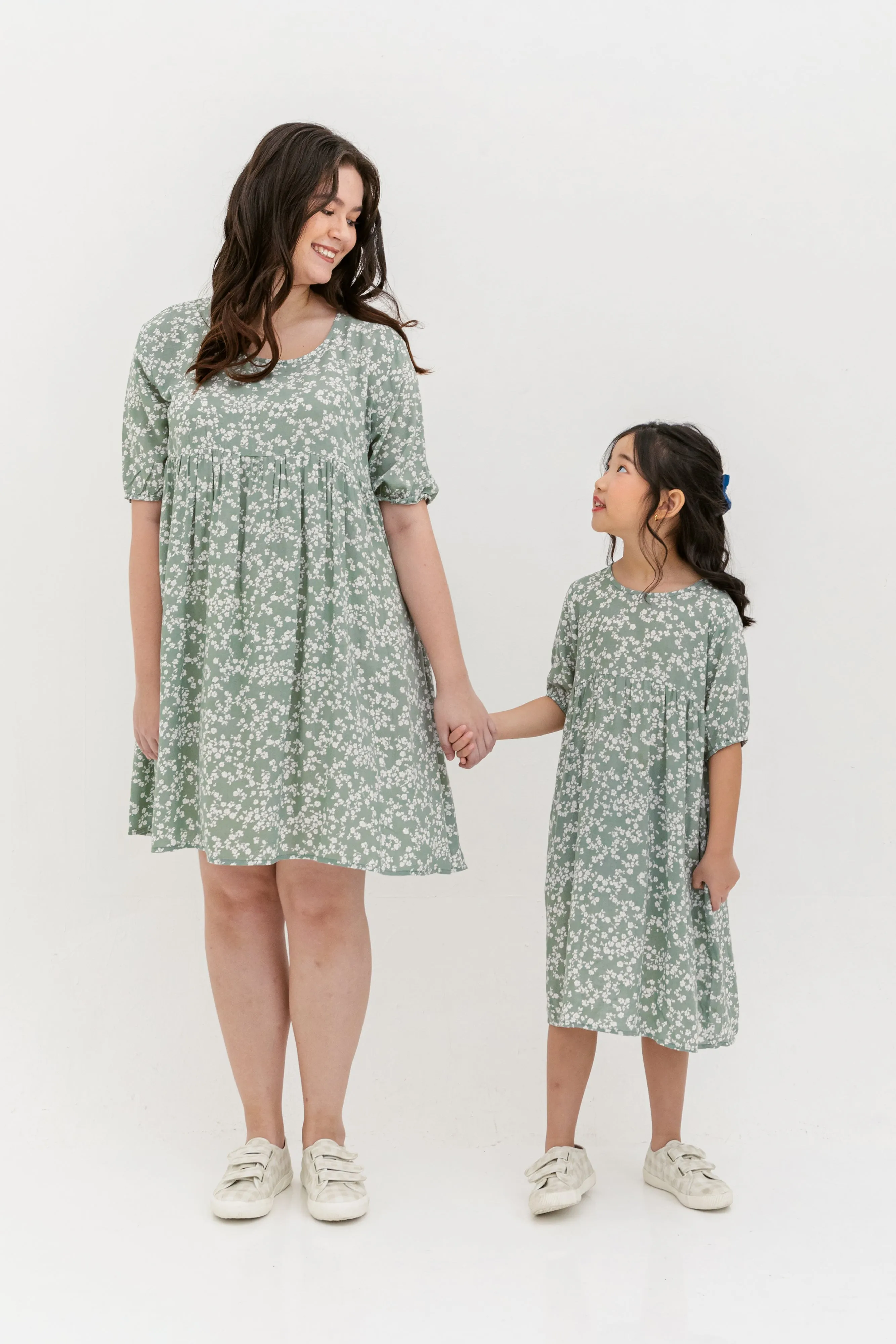 Blair Babydoll Dress In Green Floral
