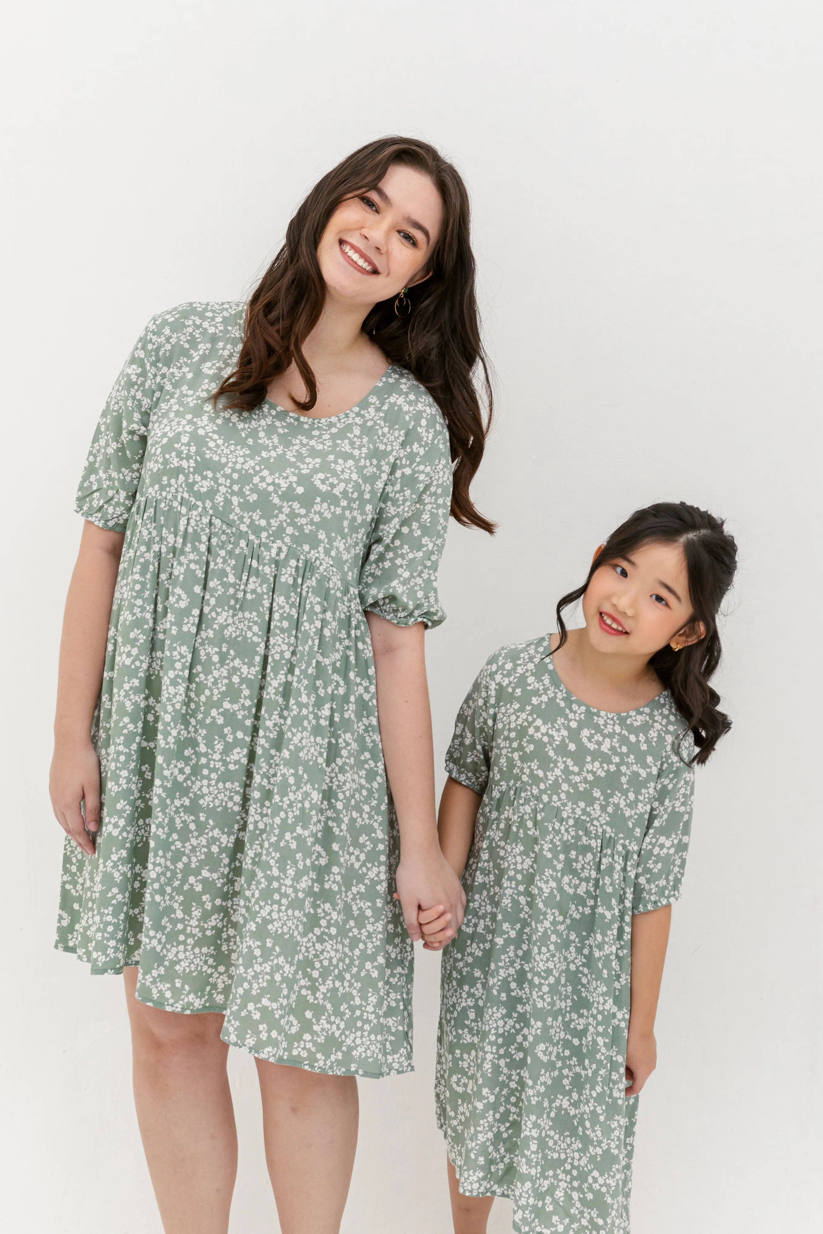 Blair Babydoll Dress In Green Floral