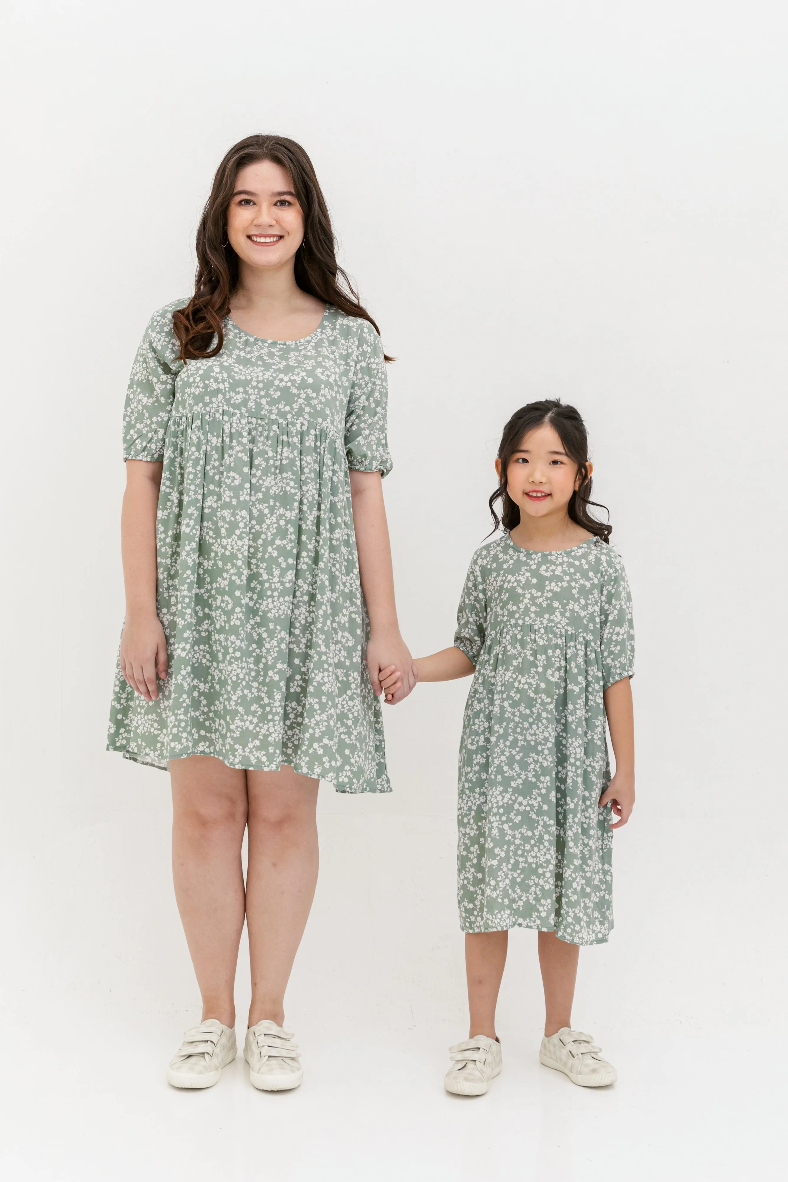 Blair Babydoll Dress In Green Floral