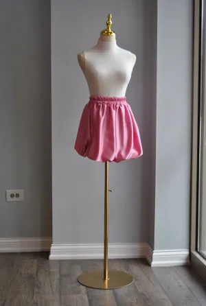BLUSH PINK MINI SILKY SKIRT