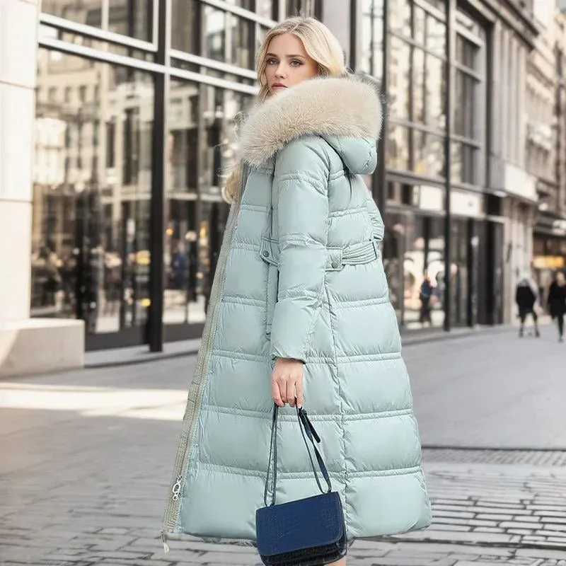 Caudalie Parka | Stilvolle lange Pufferparka mit Fellkragen für Damen