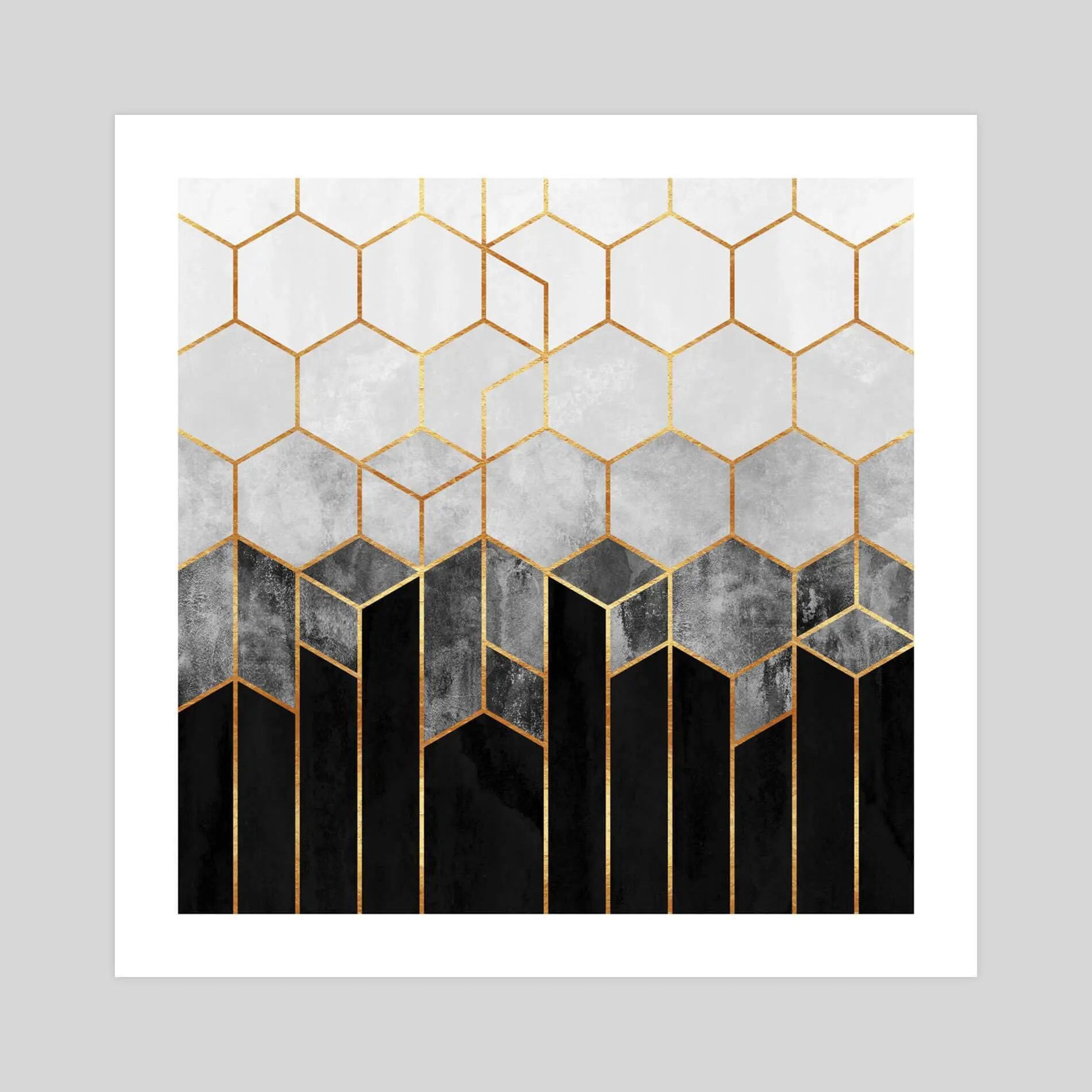 Charcoal Hexagons