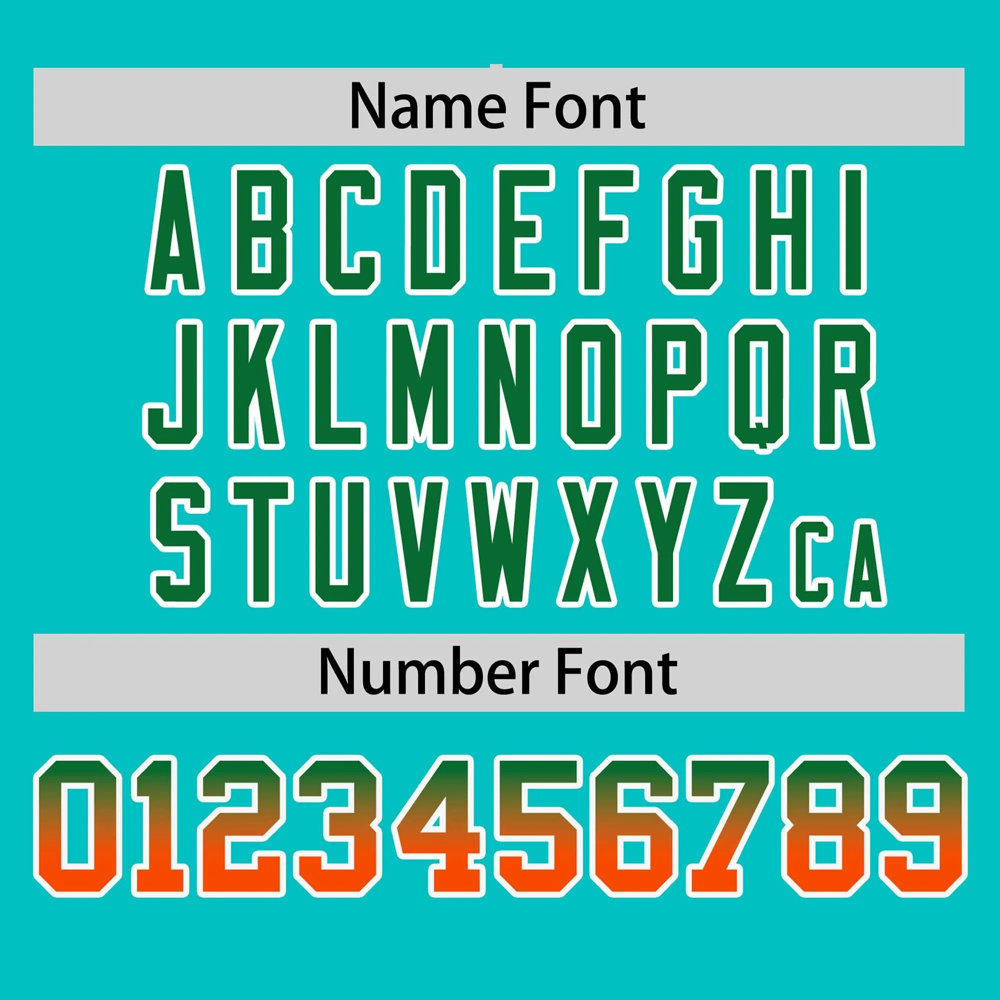 Custom Aqua Kelly Green-Orange Personalized Gradient Font And Side Design Authentic Baseball Jersey