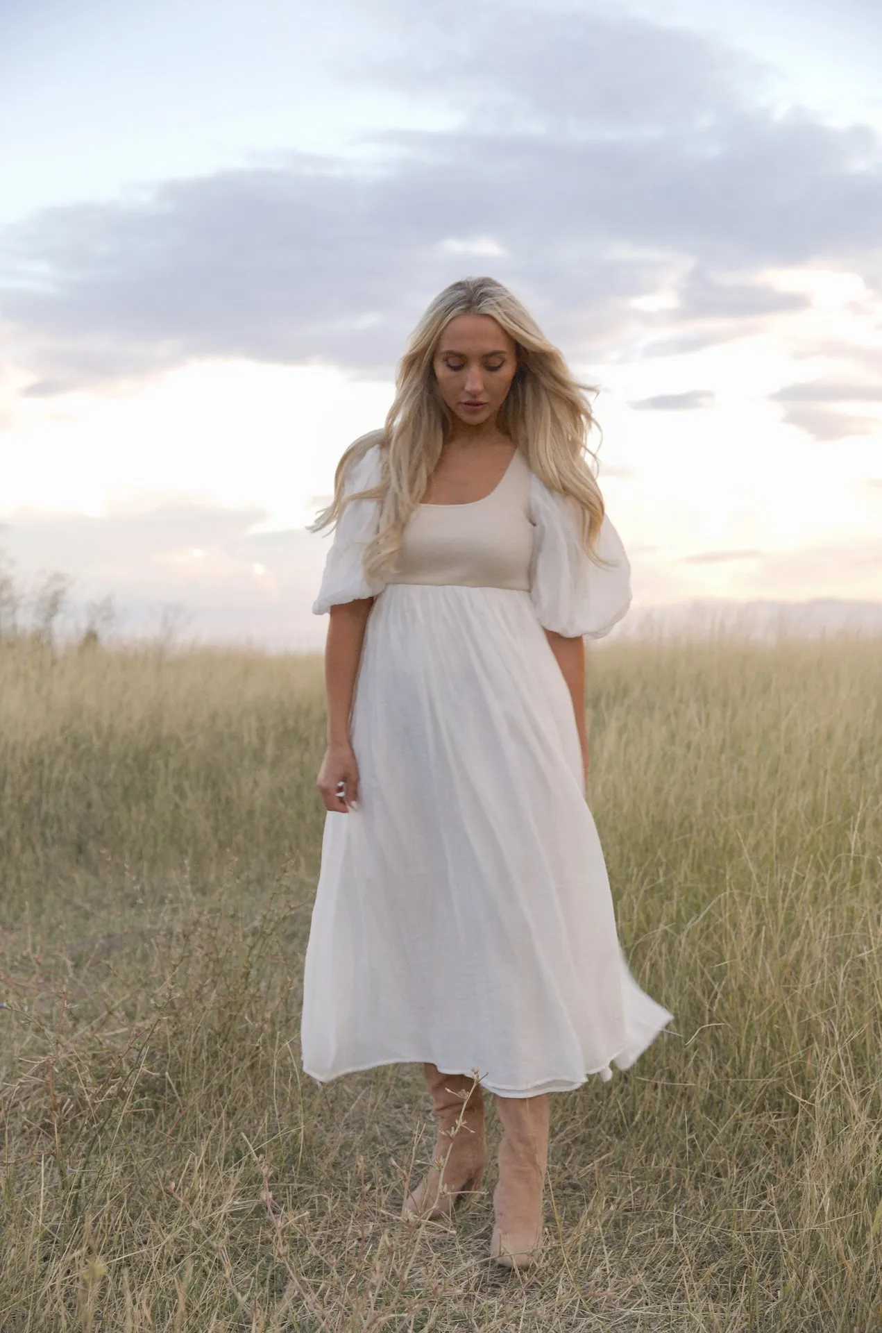Enchanted Cream Midi Dress - RESTOCKED