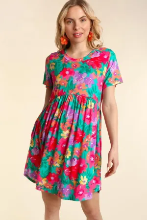 Floral Baby Doll Fit   Flare Dress