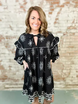 Genny Ruffle Trim Dress