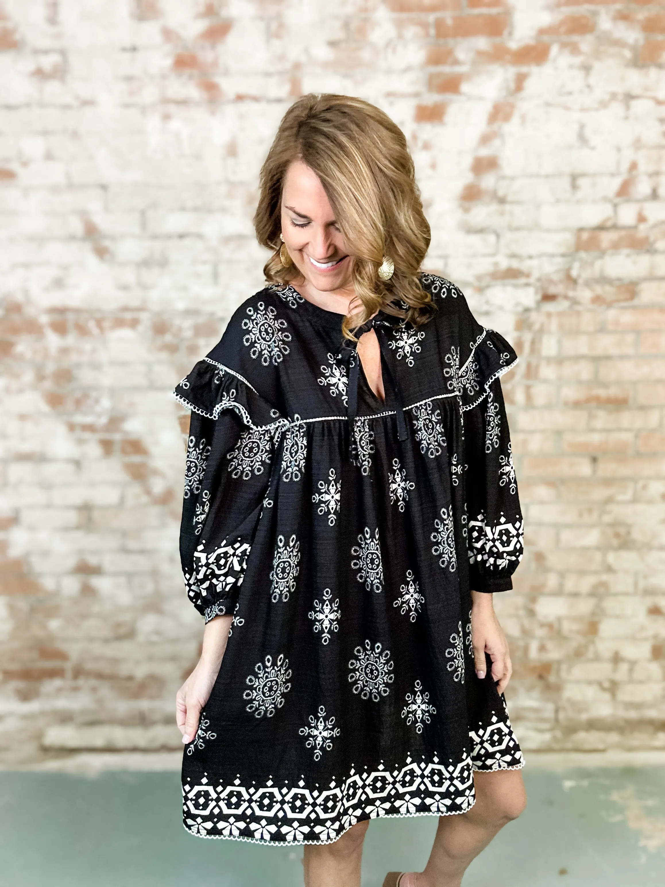 Genny Ruffle Trim Dress