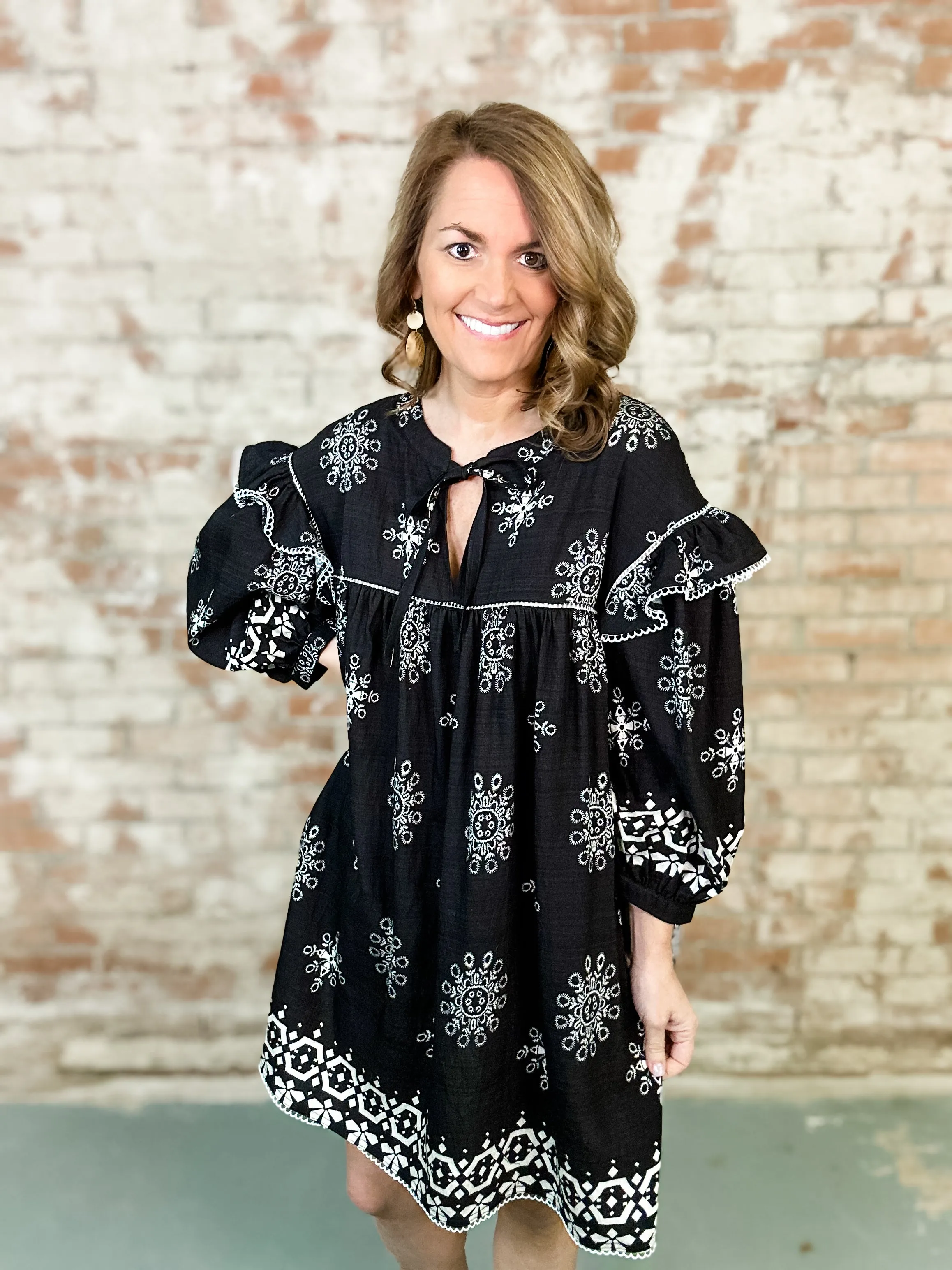 Genny Ruffle Trim Dress
