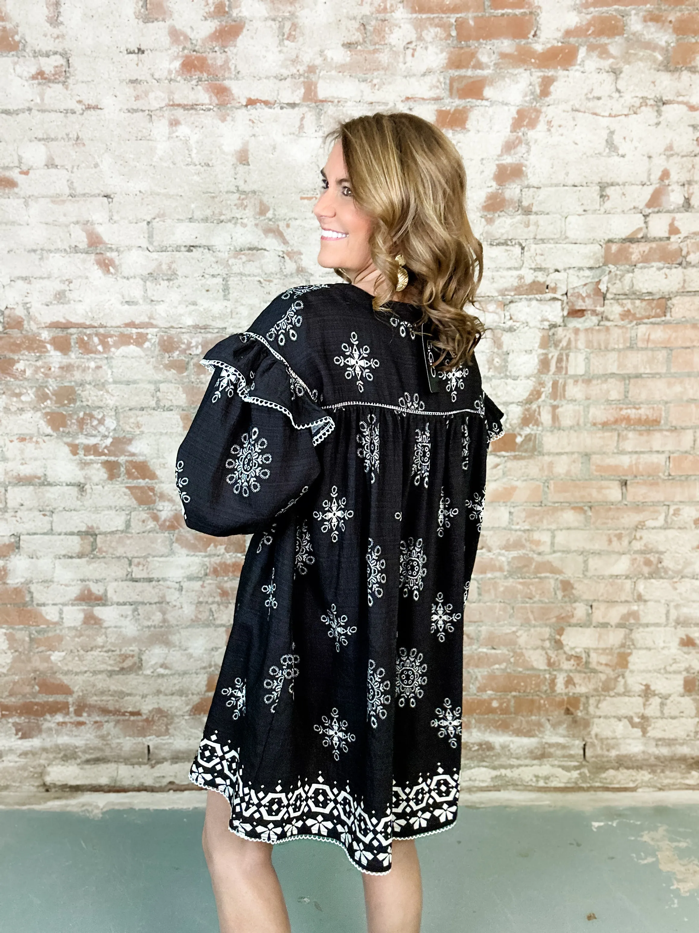 Genny Ruffle Trim Dress