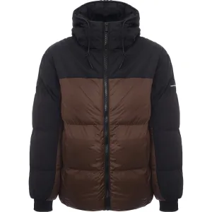 Good For Nothing Men's Brown & Black Hooded Trek Puffer Jacket