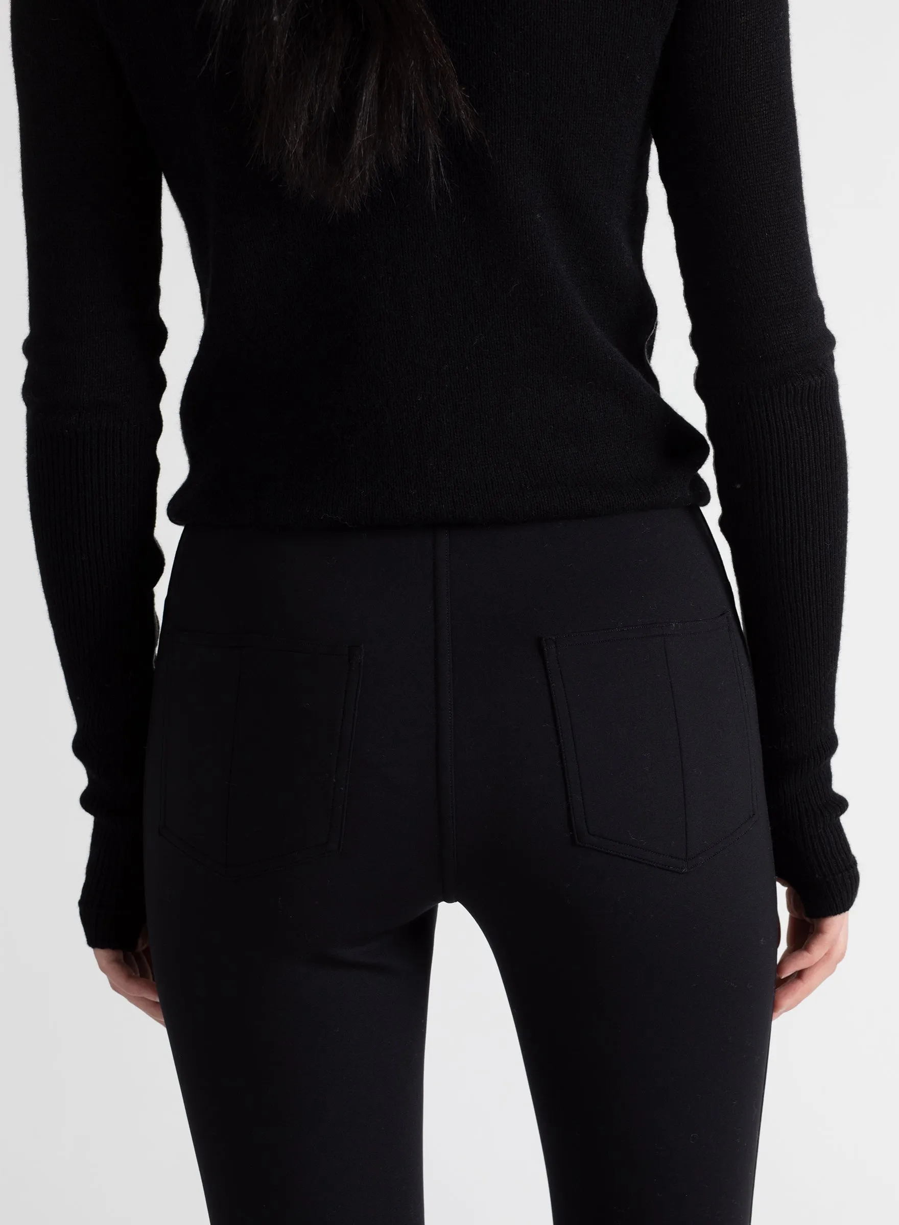 High Waisted Zip Front Legging in Black