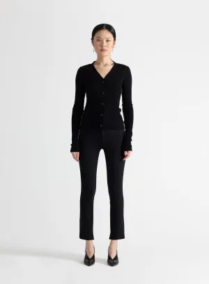 High Waisted Zip Front Legging in Black