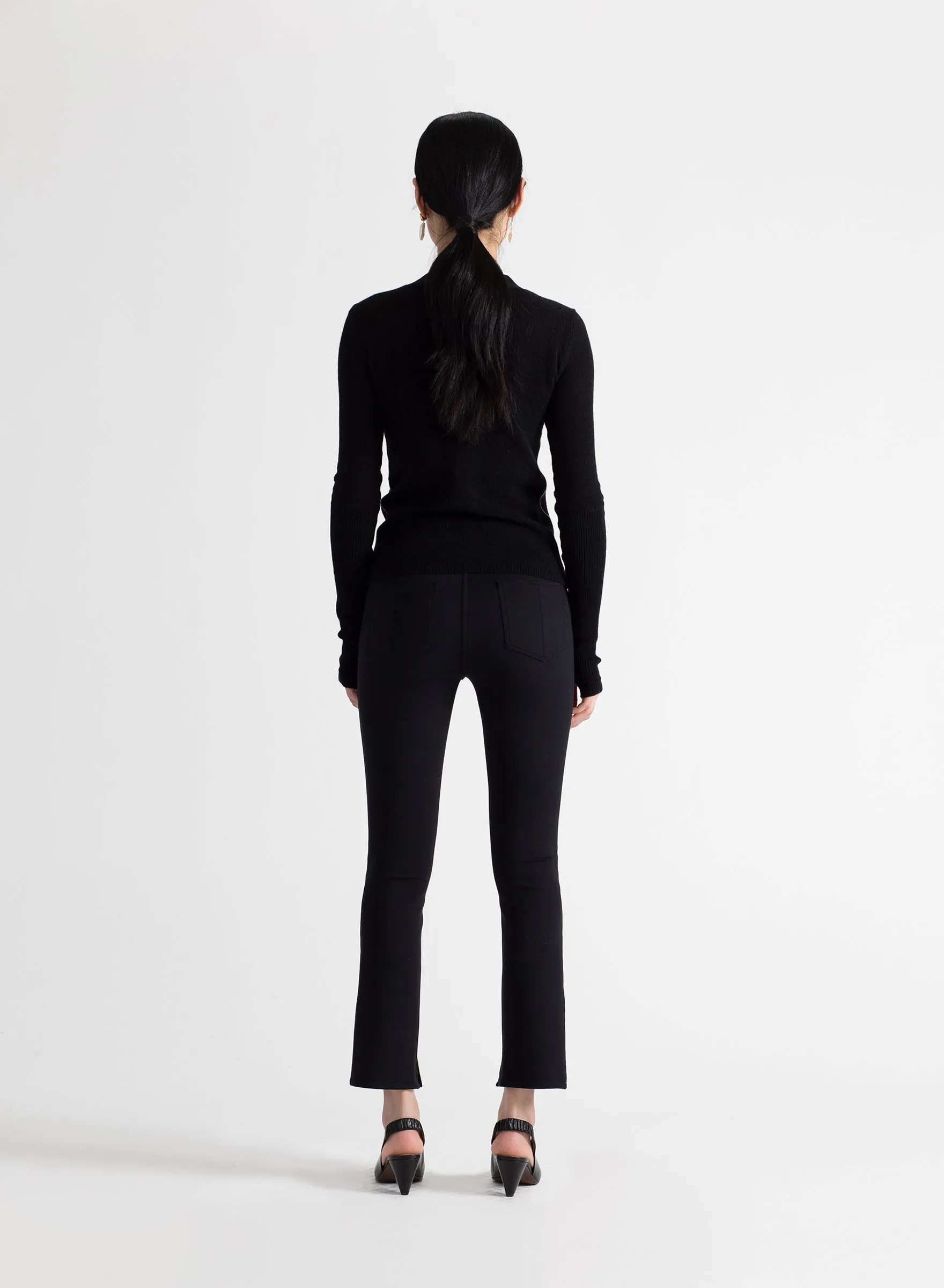 High Waisted Zip Front Legging in Black