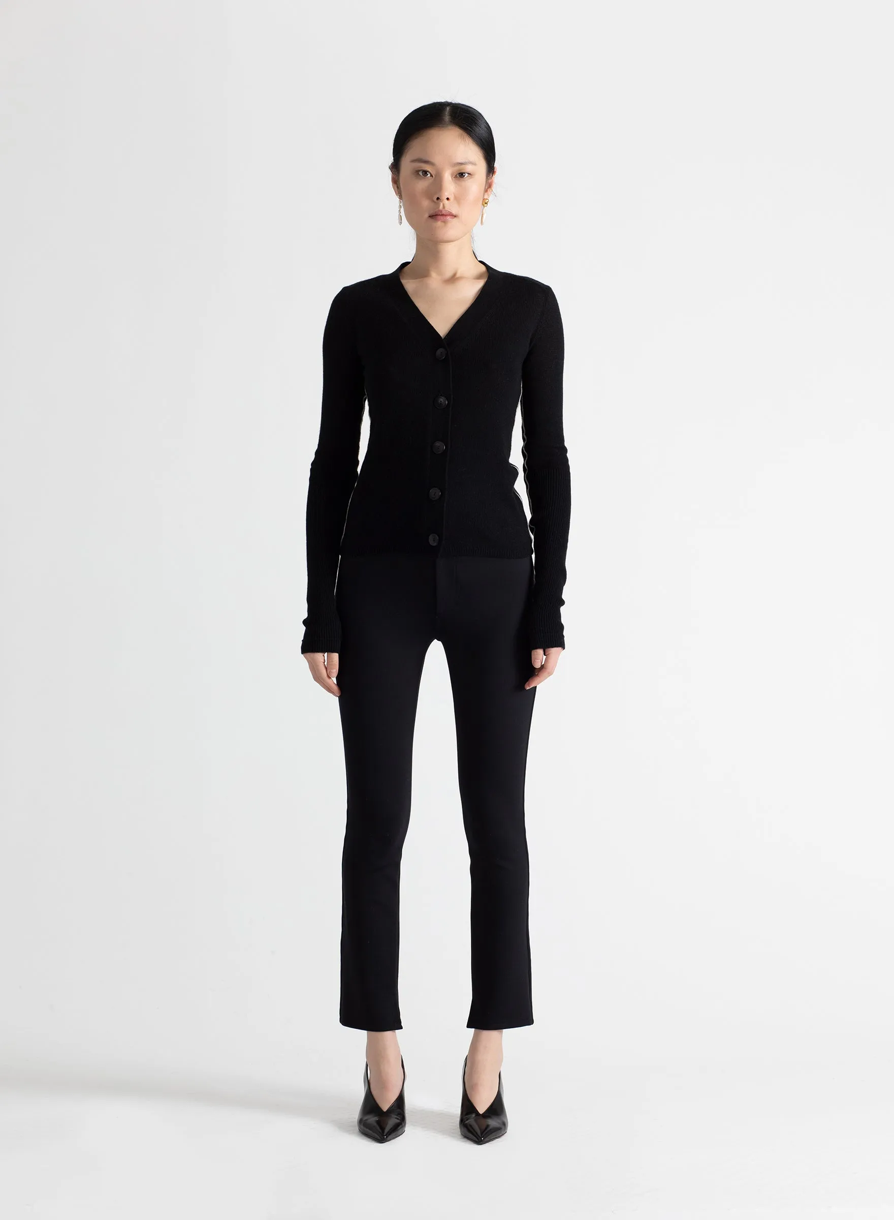 High Waisted Zip Front Legging in Black