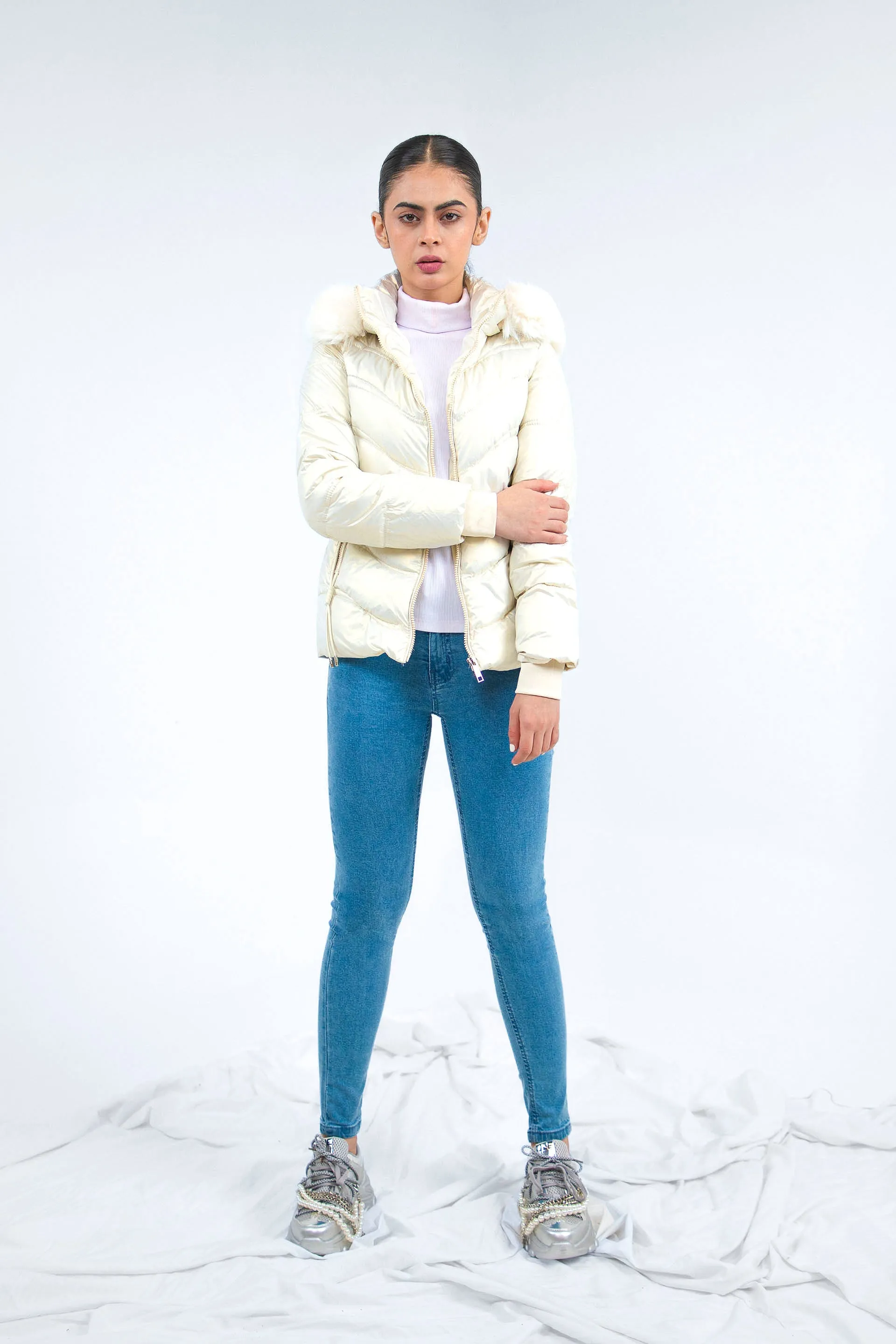 Hooded Puffer Off White