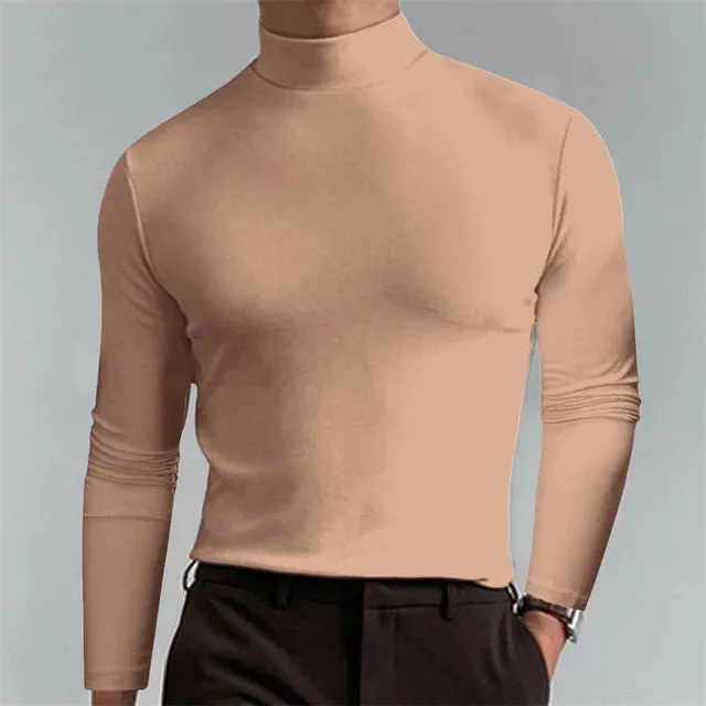 Men's Casual Slim Fit Fleece Turtleneck Sweater | Ideal for Autumn/Winter