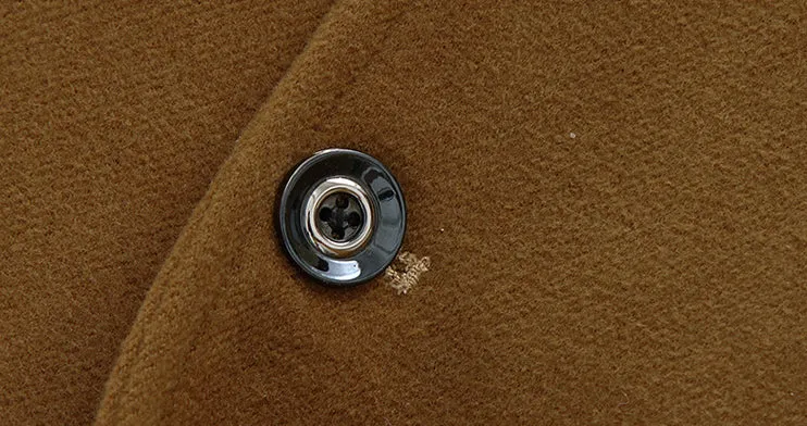 Mens Double Collar Mid Length Overcoat