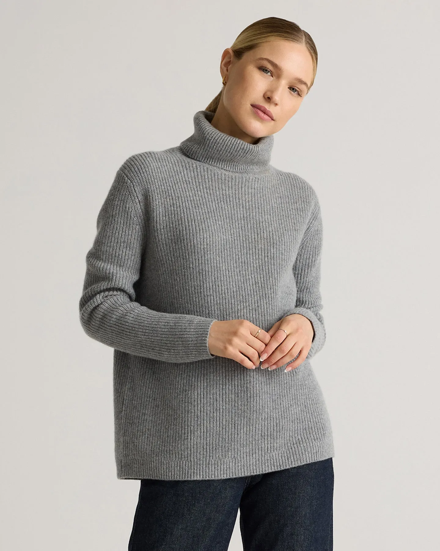 Mongolian Cashmere Fisherman Turtleneck Sweater