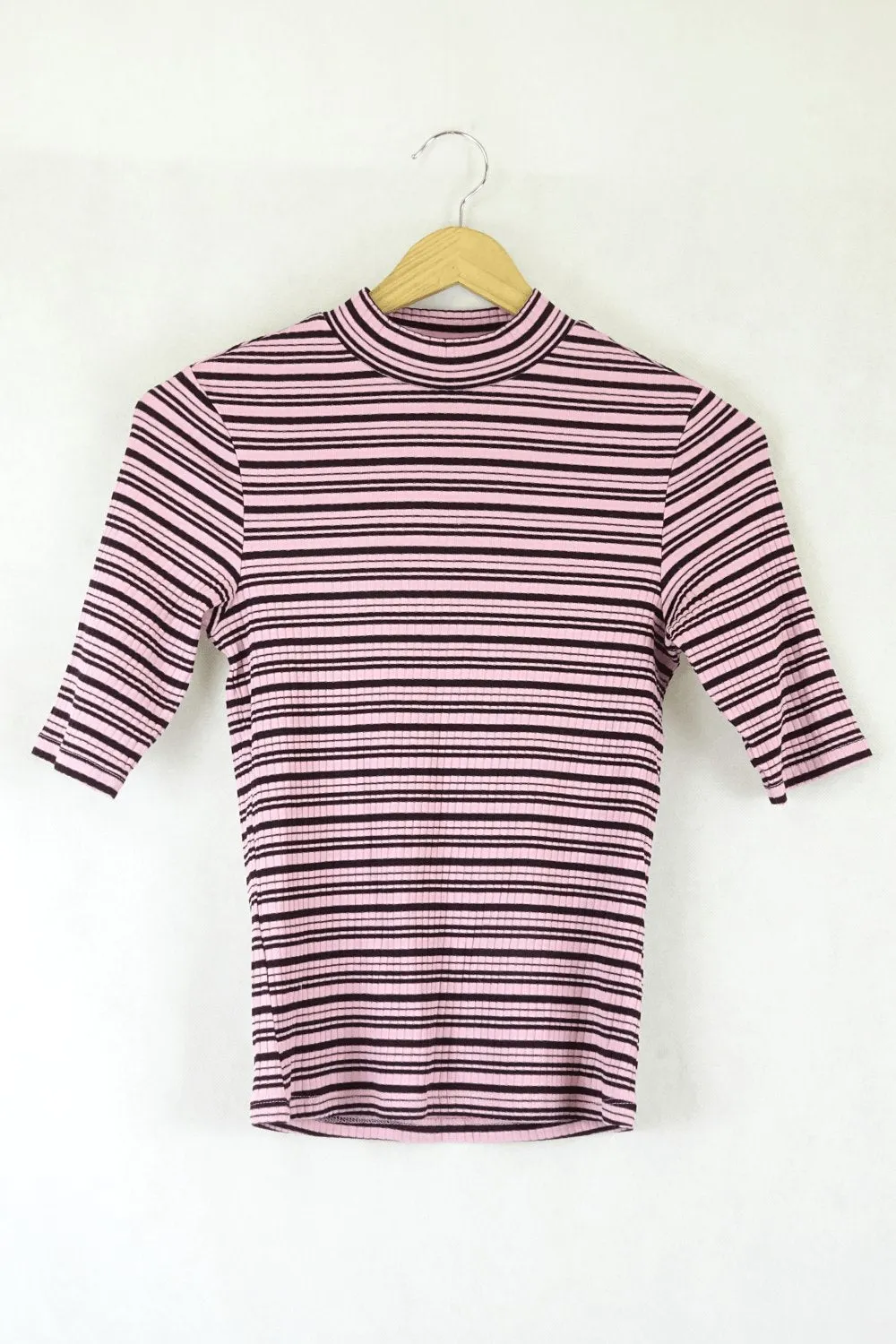 Monkl Black And Pink Turtle Neck Top XS