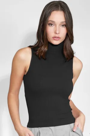 NikiBiki Ribbed Turtleneck Sleeveless Top
