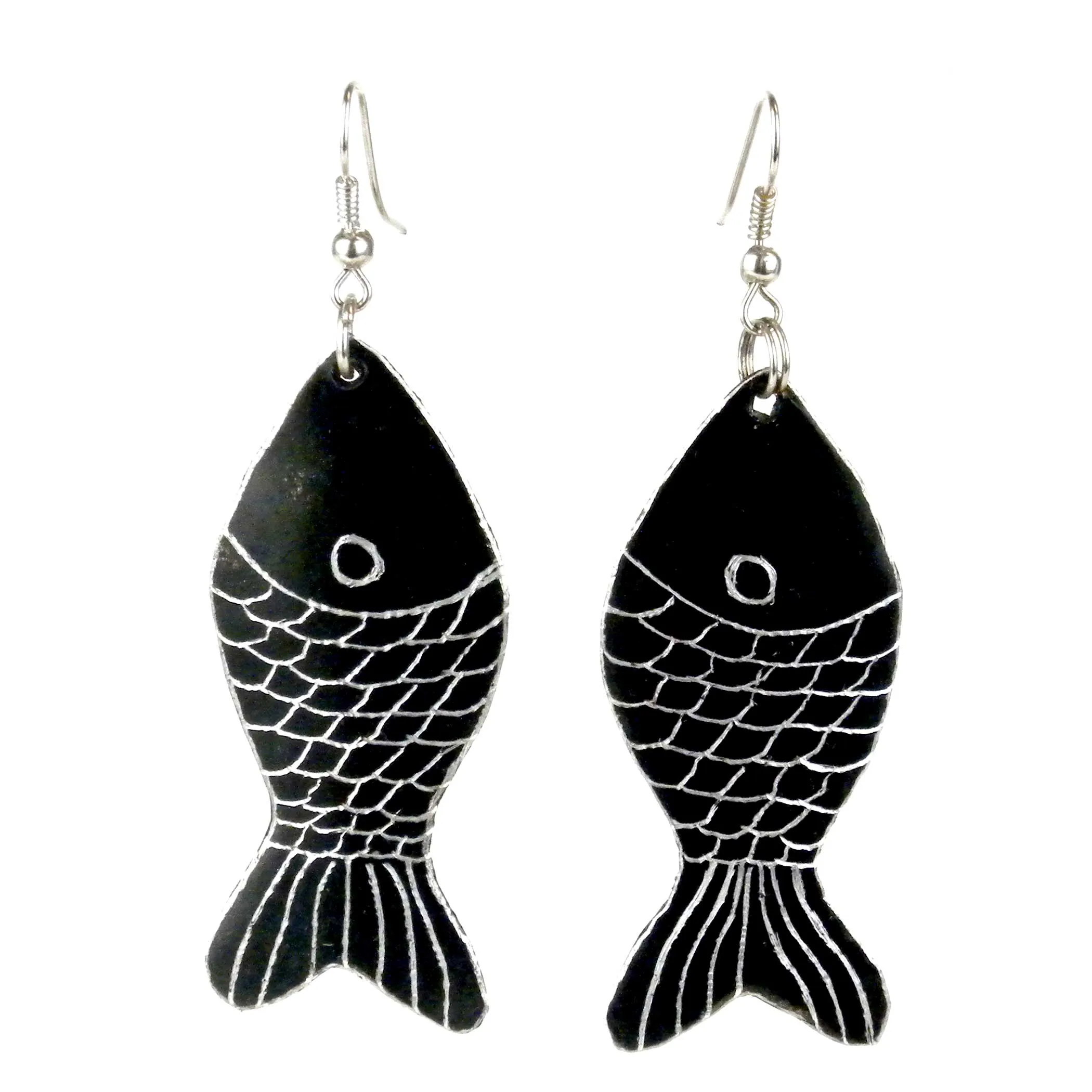 Recycled Aluminum Pan  Fish Earrings BaobArt