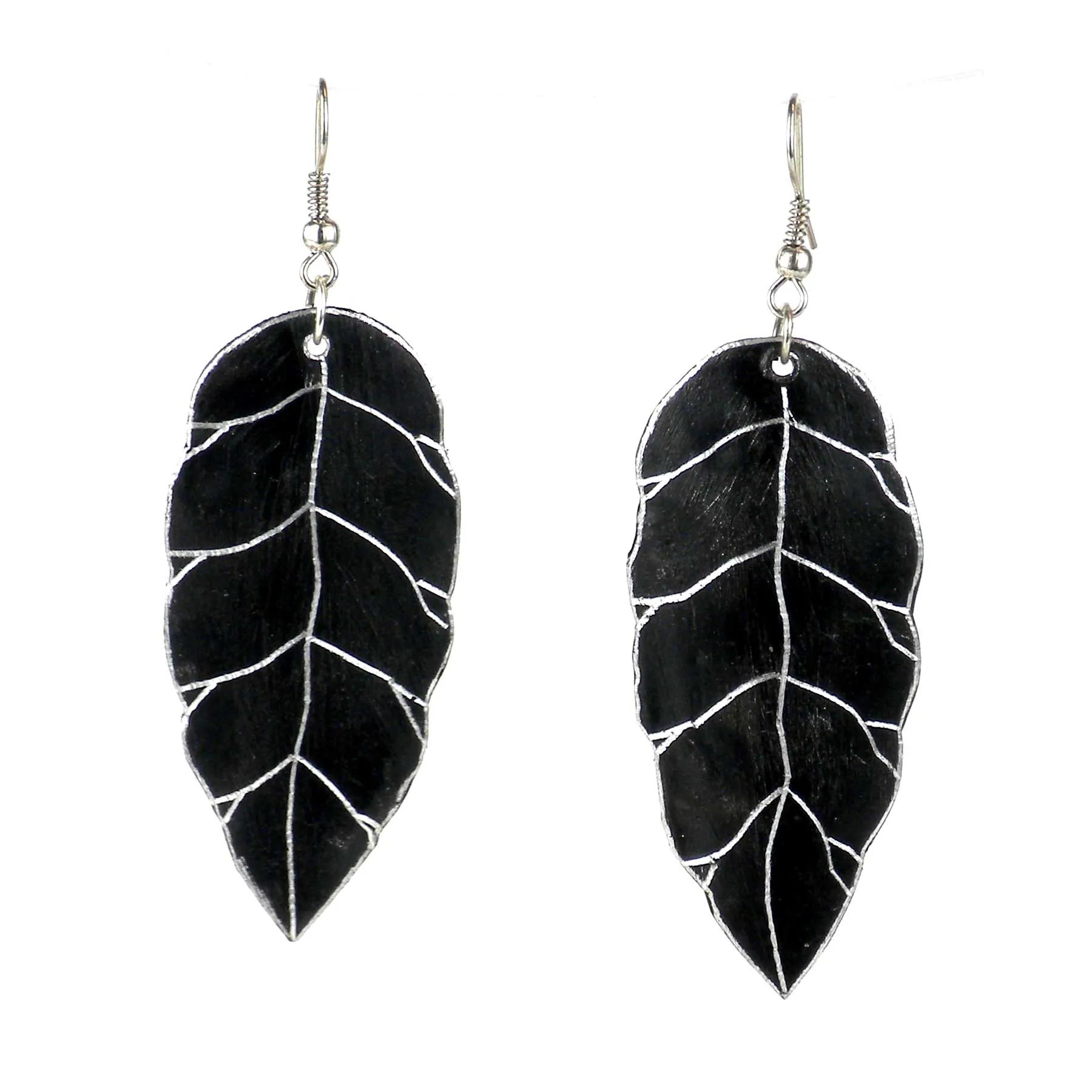 Recycled Aluminum Pan Leaf Earrings BaobArt