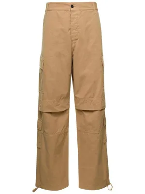 'Saint' Beige Cargo Pants With Pockets In Cotton Man