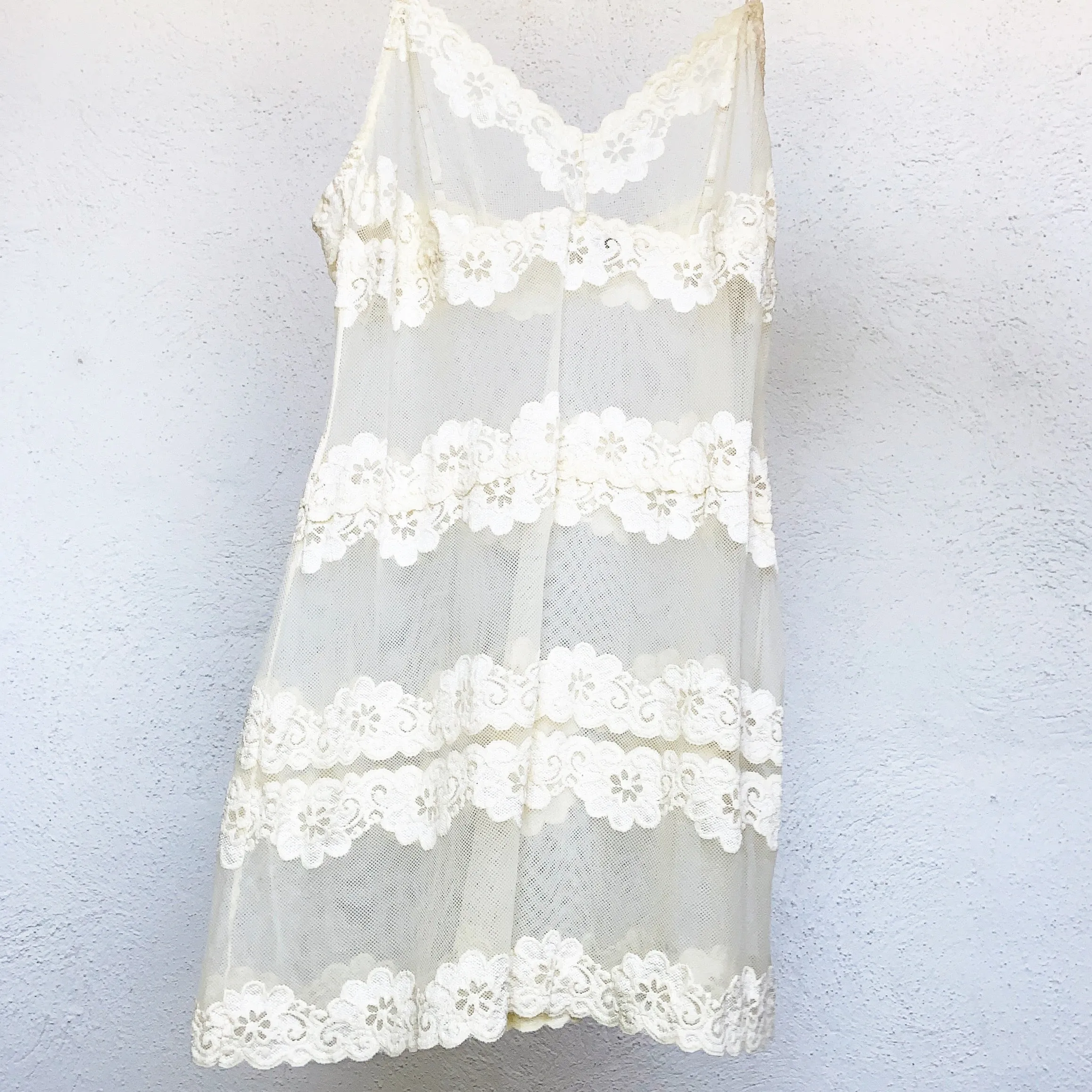 Sheer Creamy Floral Slip