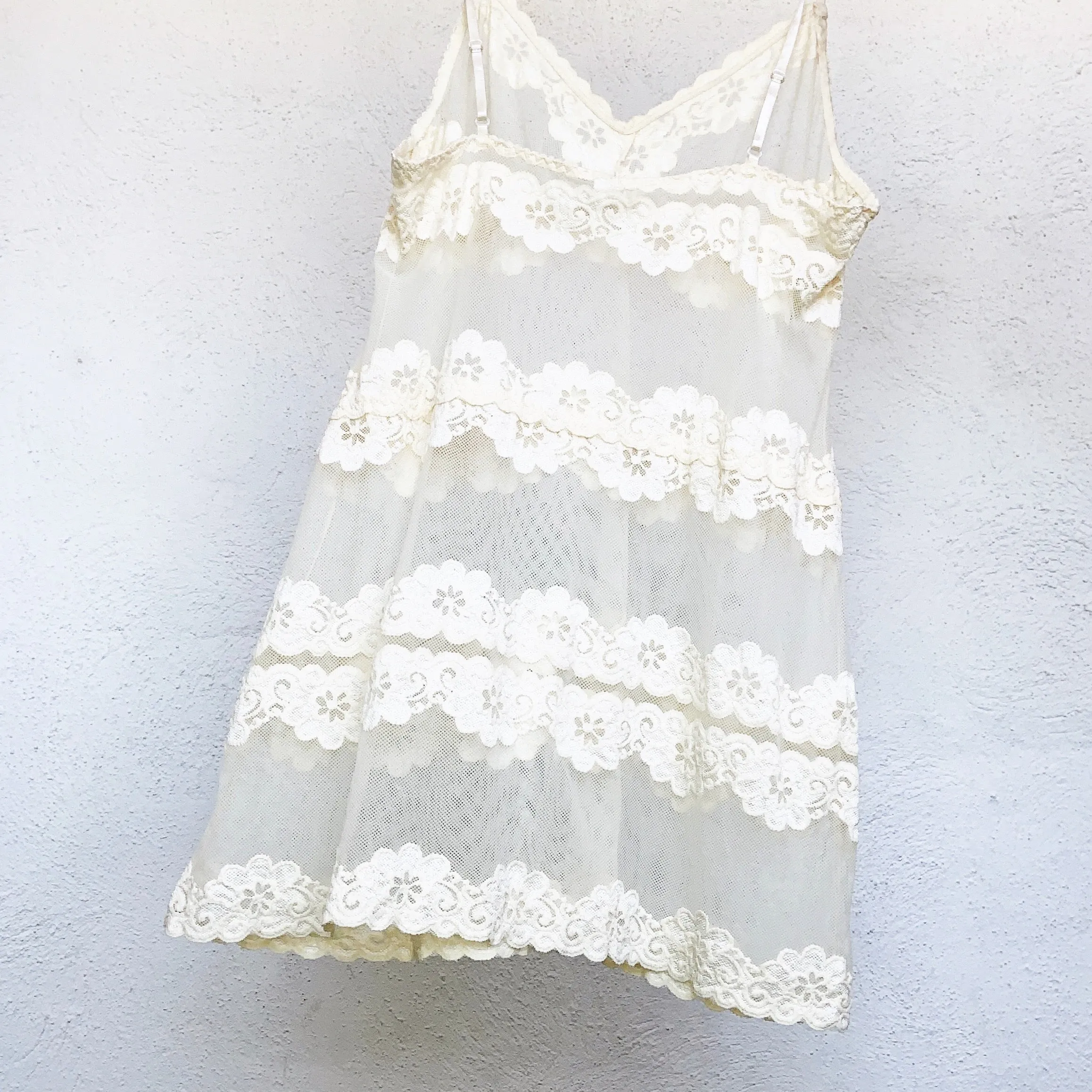 Sheer Creamy Floral Slip