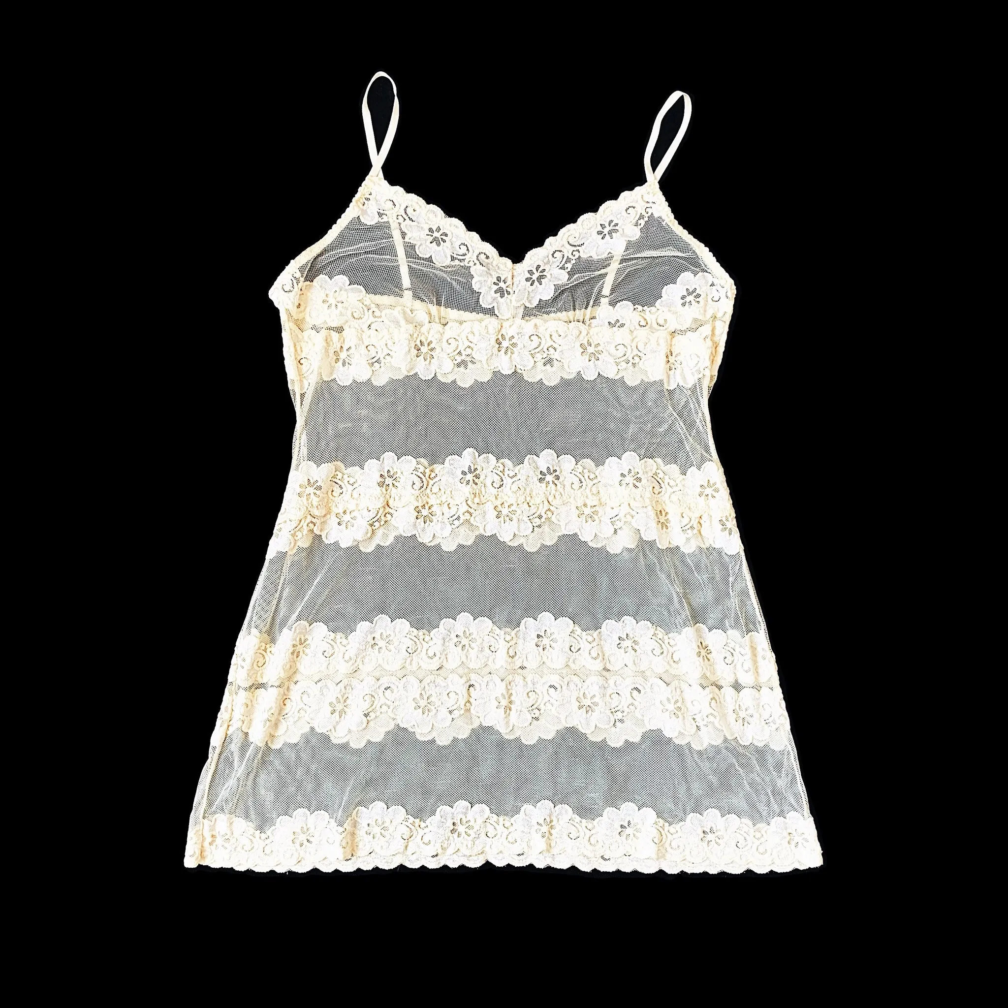 Sheer Creamy Floral Slip