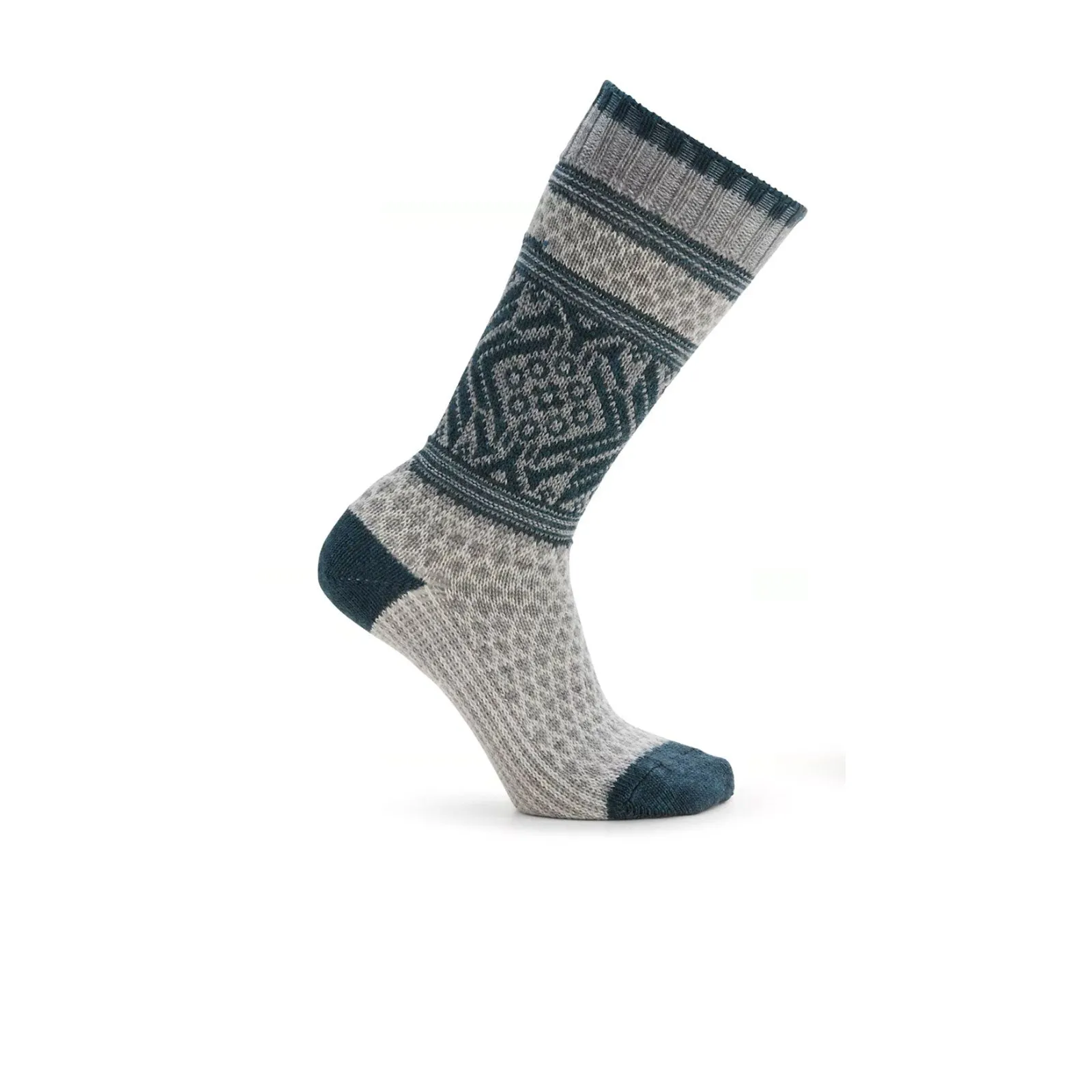 Smartwool Everyday Popcorn Snowflake Pattern Crew Sock (Women) - Light Gray