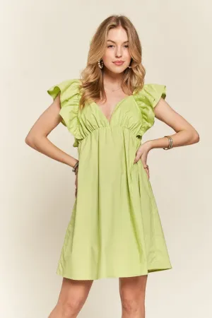 Smocked Back Ruffled Babydoll Dress