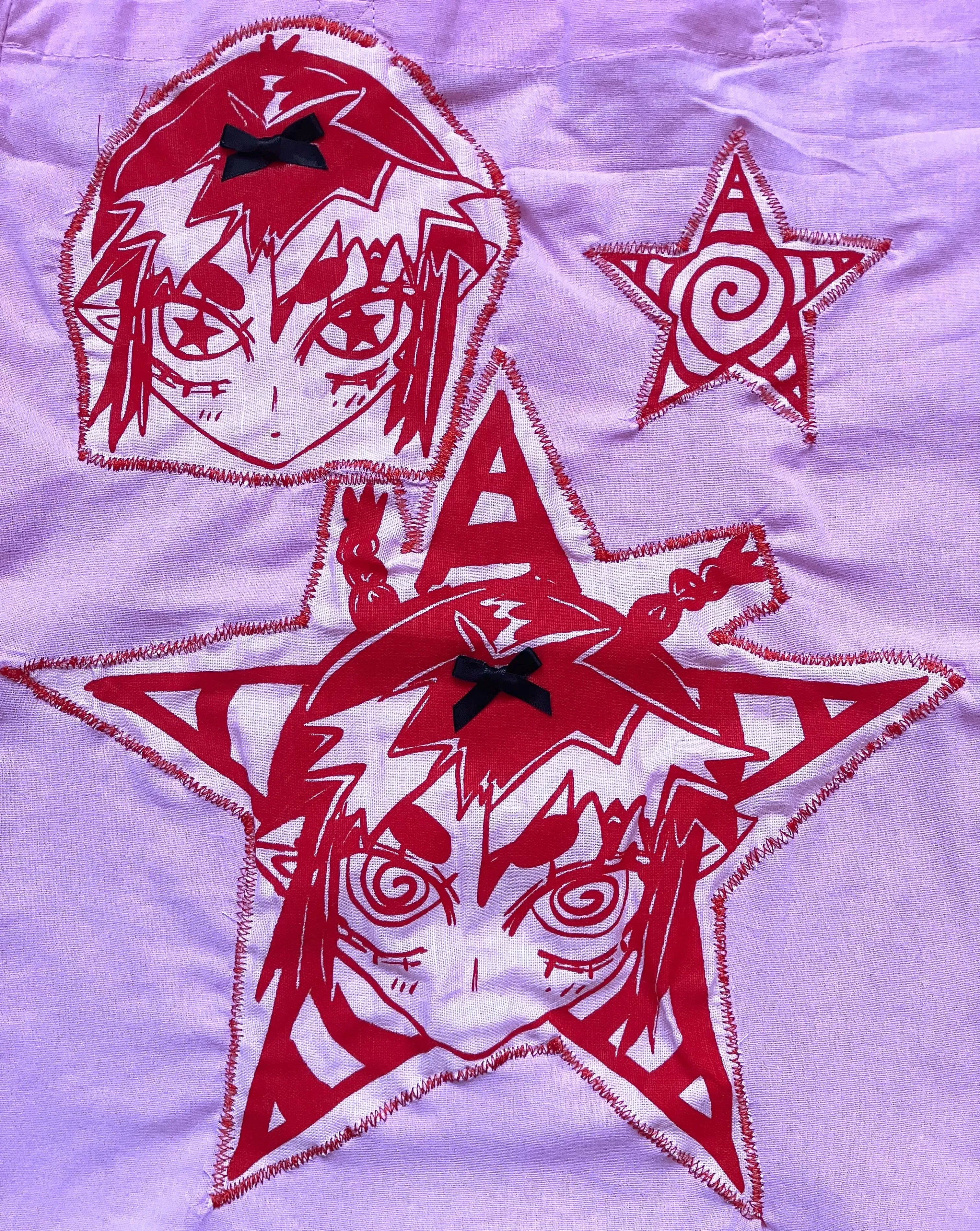Spiral Star Tote Bag - Pink