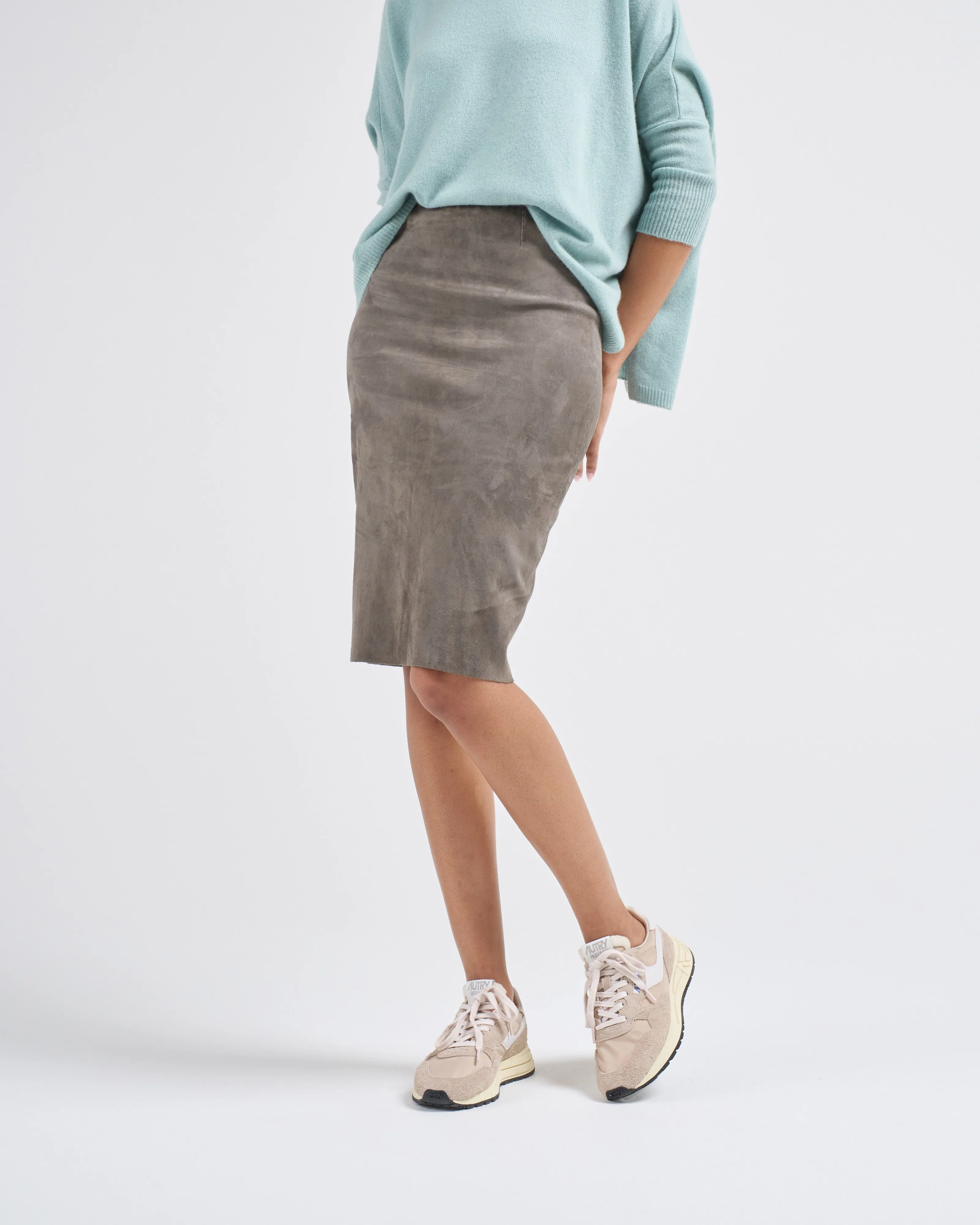 suede pencil skirt